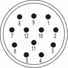  Вставки  М23   сигнальные 12-Полюсный вывод по часовой стрелке  7.003.9121.11